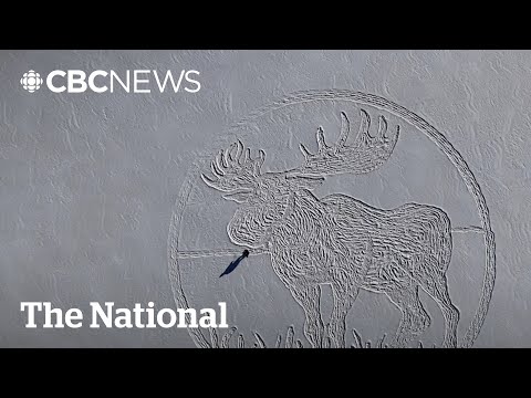 #TheMoment a N.B. man drew a massive moose in the snow with his feet