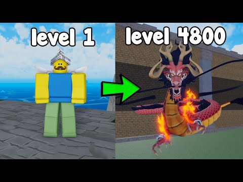 Started Over As A Noob And Reached Max Level 4800! Got All Fruit - King Legacy Roblox