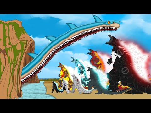If Evolution of  GODZILLA vs SHARK Long Mouth - Story of Transformation | Godzilla & SHARK Cartoon