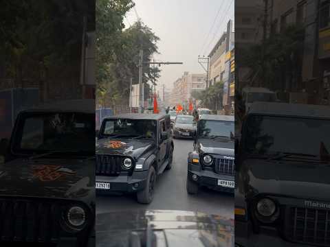 Modified Thar Heavy Dancing 😈in Kafila With Other Cars #automobile #thar #modified #trendingshorts