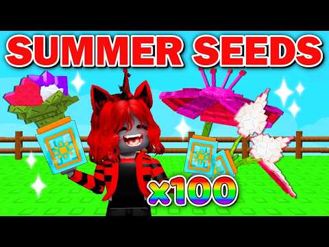Opening 100 EXOTIC Summer SEED Packs in Grow A Garden! | Roblox