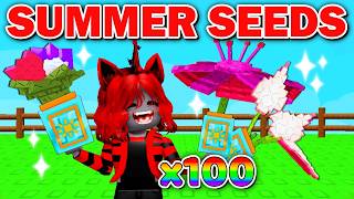 Opening 100 EXOTIC Summer SEED Packs in Grow A Garden! | Roblox