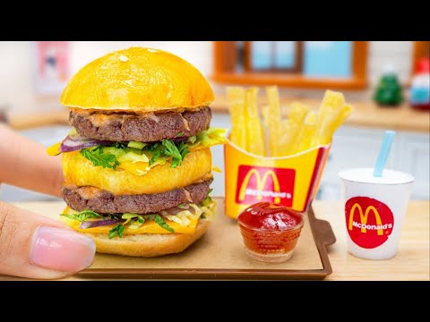 🍔 Delicious Miniature McDonald's Burger Recipe | Perfect Tiny Food Satisfying Miniature Mini Yummy