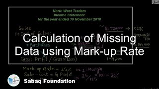 Calculation of Missing Data using Mark-up Rate