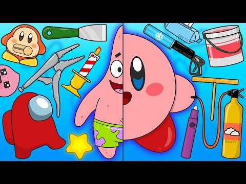 스폰지밥 뚱이 별의커비 변신시키기 SpongeBob Patrick Star Kirby Transformation