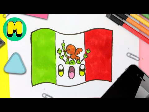 Cómo Dibujar la Bandera de México Kawaii – Tutorial Paso a Paso Estilo Cute ✏️✨
