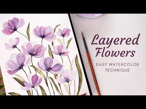 Delicate Layered Flowers: Watercolor Technique