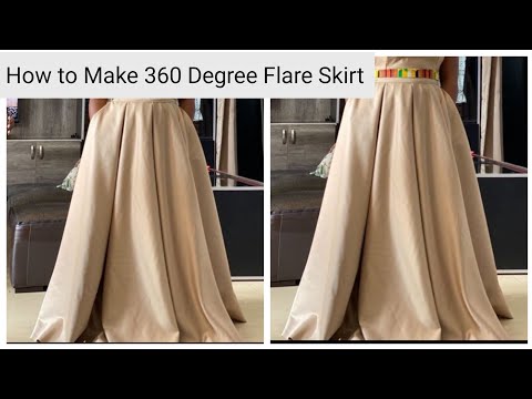 How to Cut and Sew 360 degree Full Long flare Skirt