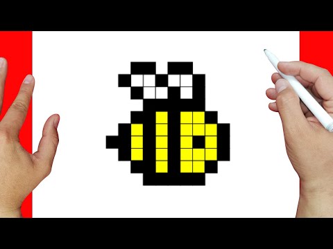 Truco para dibujar una Abejita en Pixel Art | Dibujos fáciles