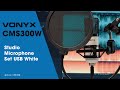 Vonyx CMS300W USB Condenser Studio Microphone Set, White