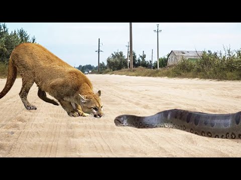 Cobra gigante mata puma sem dó, confira!