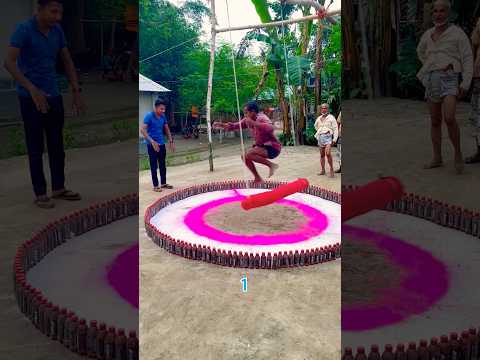 Pillow Hurdle Challenge: Cross More, Win More! #shortfeed #newsfeed #villagegame #trending