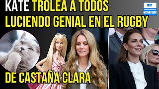 KATE DESCONCIERTA A TODOS LUCIENDO GENIAL EN PARTIDO DE RUGBY. CABELLO DE PRINCESA DE GALES.