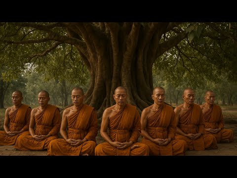 In the Presence of Monks and the Bodhi Tree