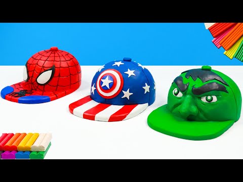 DIY baseball cap in superhero styles like Spider-Man,  Hulk, Captain America with clay | Sky Clay