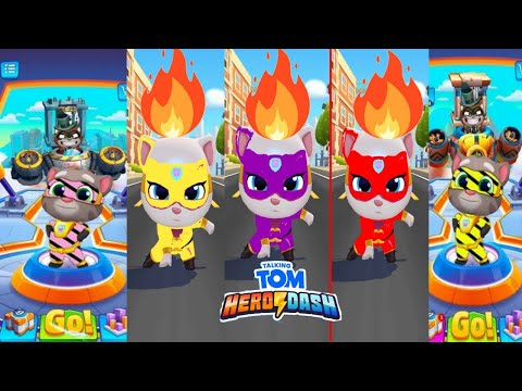 TALKING TOM HERO DASH -- SUPER HERO TOM LITING COLOUR CHANGE BOSS FIGHT & SAVE ANGELA LITING COLOUR