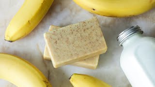 Banana buttermilk soap recipe🍌🥛 Peaceful soap making