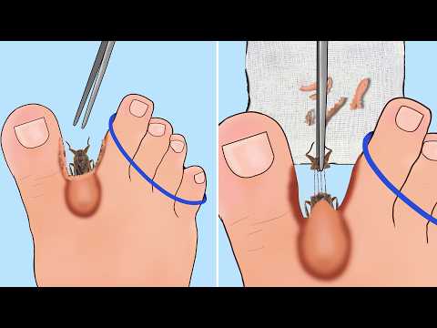 ASMR Animation Remove Giant toe biter between toe gap