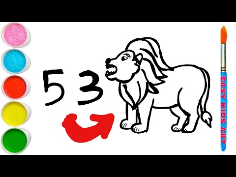 Create an adorable lion using the number 53! 🦁