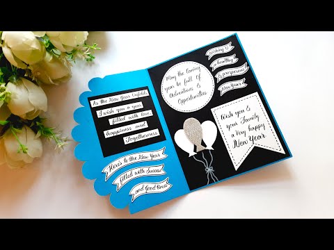 DIY Happy New Year Greetings Card 2025 | Handmade New Year Card | Handmade Greeting Card | Tutorial