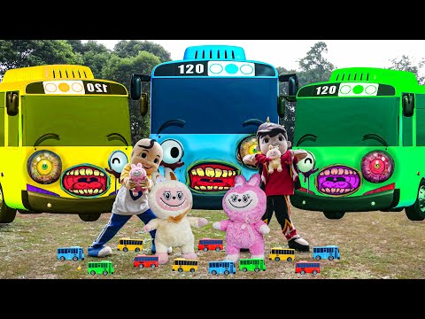 CHALLENGE BONEKA LABUBU!! BADUT BOBOIBOY DAN UPIN MENCARI MAINAN BUS TAYO