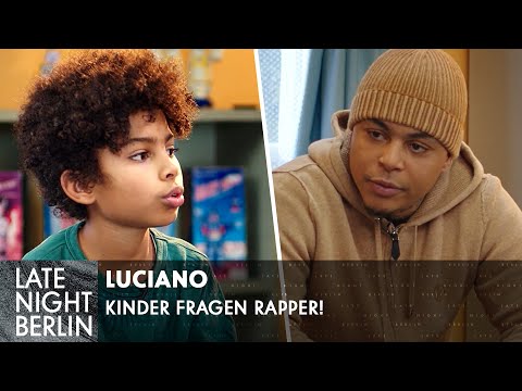 Luciano , warum sagst du ständig "skrrr" | Kinder fragen Rapper | Late Night Berlin | ProSieben