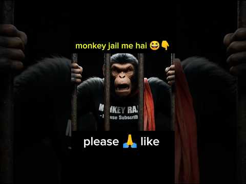 बन्दर जेल चला गया फ़िर जो हुआ 😆।#aimonkey #hindicomedy #hindi #aiviralshorts #shortsfeed #veo3 #hulk