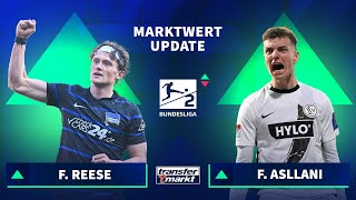 Marktwert-Update 2. Bundesliga: Reese und Asllani gehen hoch #2bundesliga #marktwert #herthabsc