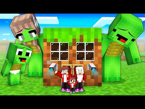 JJ Family Built a House inside a Block to Troll Mikey Family in Minecraft (Maizen)