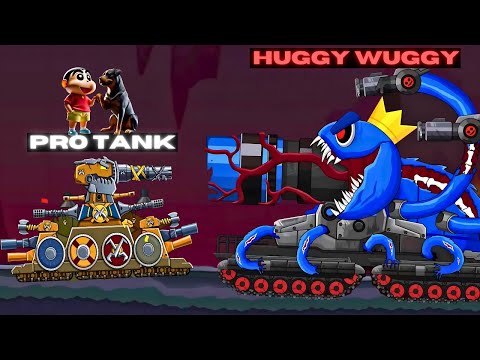 Shinchan & Chop’s ULTIMATE PRO TANK vs Huggy Wuggy's MONSTER TANK! | Tank Arena Steel Battle