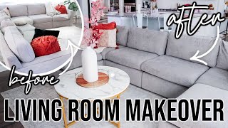 MINI LIVING ROOM MAKEOVER! *new couch*