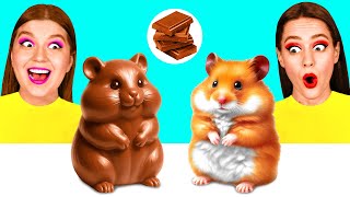 Desafío De Comida Real vs. De Comida Chocolate | Recetas de Comida Divertidas por DaRaDa Challenge