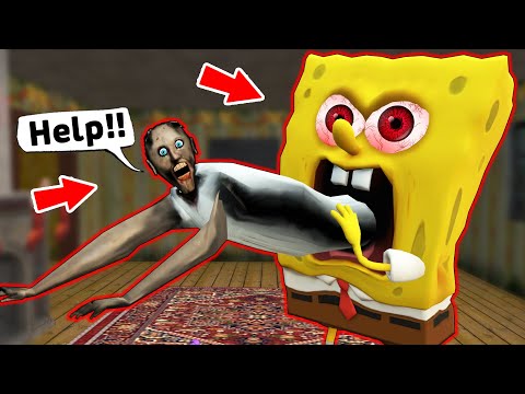 Granny vs SpongeBob || Mukbang - Red vs Blue food challenge - funny horror animation (p.343)