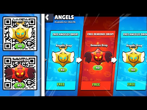 FREE!!!🥳 QR CODES 40 ANGELIC DROPS, DEMONIC DROP In Brawl Stars🎁