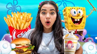 PROBANDO el MENU de BOB ESPONJA en WENDYS 🍍 Probe la CANGREBURGER - Wendy’s Krabby Patty SpongeBob