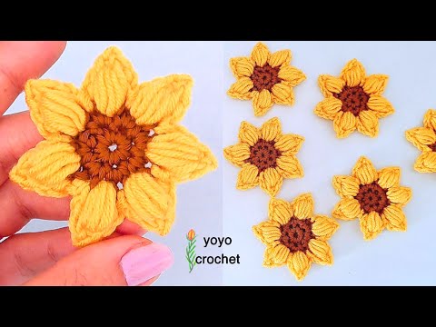 وردة كروشية جميلة سهلة للمبتدئين للتزيين // حجم متوسط - Easy and simple crochet rose for beginners