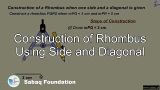Construction of Rhombus Using Side and Diagonal