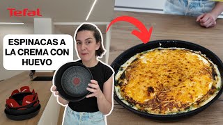 Receta ESPINACAS a la CREMA con huevo INGENIO ECO RESIST de TEFAL