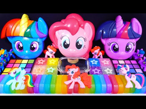 🌈ASMR🌈 Mixing "My Little Pony" MakeUp Eyeshadow,Glitter Into Clear Slime satisfying #슬라임 (712)
