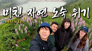 처음 만난 호스텔 친구들과 비 내리는 산 속, 야생 노숙 위기 - 카자흐스탄 (2) 🇰🇿