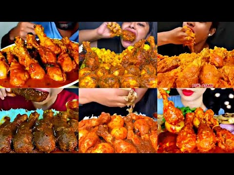 ASMR EATING SPICY CHICKEN CURRY, EGG CURRY, BIRYANI | BEST INDIAN FOOD MUKBANG |Foodie India|