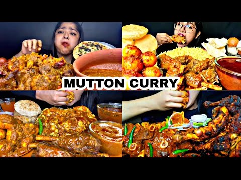 ASMR EATING SPICY MUTTON CURRY, MUTTON BIRYANI, EGGS | BEST INDIAN FOOD MUKBANG |Foodie India|