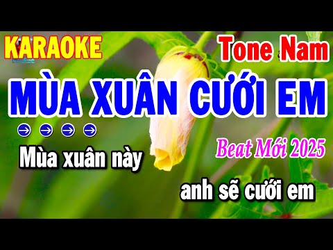 Karaoke Mùa Xuân Cưới Em Tone Nam Nhạc Xuân Cha Cha Đỉnh Nhất 2025 | Thanh Hải