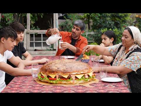 ¡Mira cómo hacen la hamburguesa gigante más deliciosa!