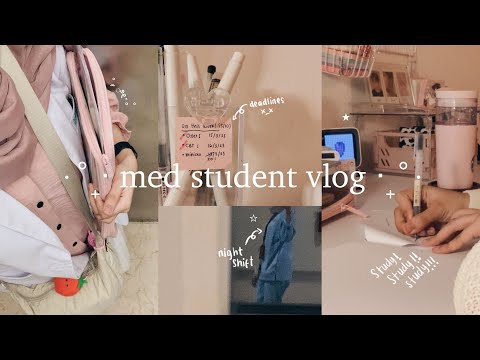 🚑 32 hours shift at the hospital during exams week; sleepless nights📚, a PRODUCTIVE STUDY VLOG