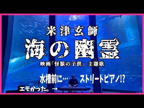 [ストリートピアノ]巨大水槽の前で｢海の幽霊(米津玄師)｣を演奏したらエモかった。[怪獣の子供]