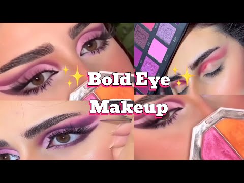 🔥 Bold & Glamorous Pink Eyeshadow Look | Glitter & Sharp Edges Makeup Tutorial 💖✨ #viralvideo #yt 💕✨