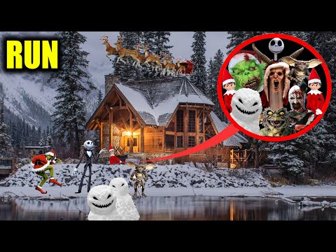 IF YOU EVER SEE GRINCH, JACK SKELLINGTON, ELF ON THE SHELF, SANTA CLAUSE RUN!! (SCARIEST MOMENTS)