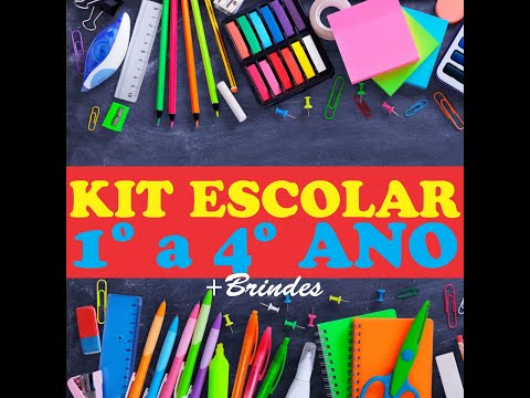 Kit Escolar Ensino Fundamental 20 Itens + Brindes (1º ao 4º Ano)