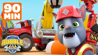 Charger's Construction Crane Grabber Builds! w/ Rubble Wheeler & Mix | 90 Minutes | Rubble & Crew